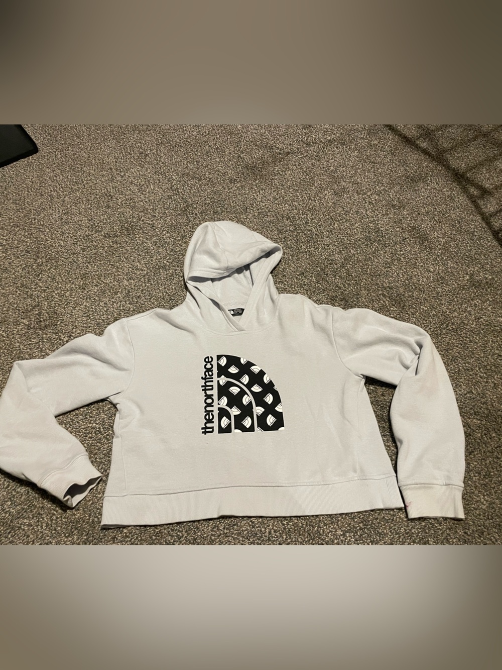 The North Face White Pullover Hoodie with Black Tag Logo - Girls XL